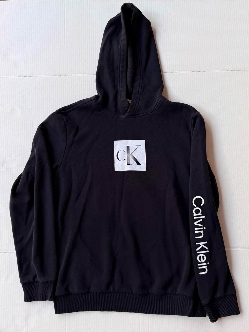 #Calvin Klein Hoodie Black Size S For #Unisex Logo #CK Sleeve